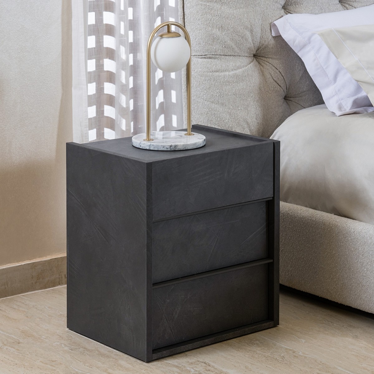Everest Nightstand 2Pcs Grey in Kuwait Buy Online