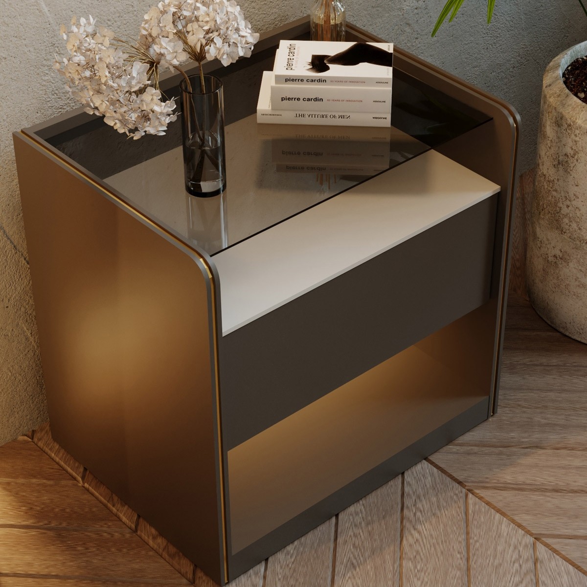 Mark Nightstand Dark Brown in Kuwait Buy Online