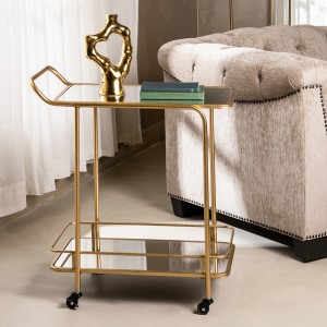 Hilda Bar Cart Gold 68.5x37.5x76 cm