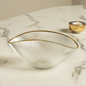 Abby Serving Bowl Clear Ribbed 17 cm
