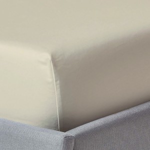 250 Thread Count Cotton Fitted Sheet Beige 160 x 200 Cm