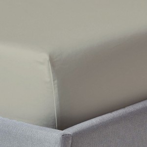 250 Thread Count Cotton Fitted Sheet Stone 180 x 200 Cm