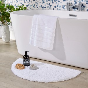 Kingsley Bath Mat Semi Circle White 80 cm