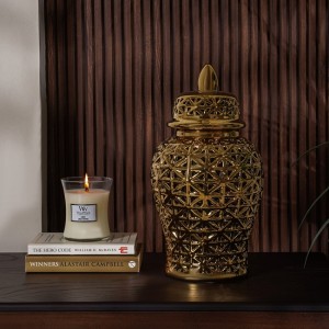 Dana Porcelain Lidded Jar Gold 19.5x19.5x36 cm