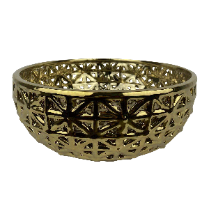 Dana Porcelain Decorative Bowl Gold 30x30x10 cm