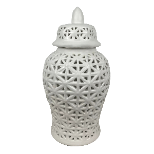 Dana Porcelain Lidded Jar White 19.5x19.5x36 cm