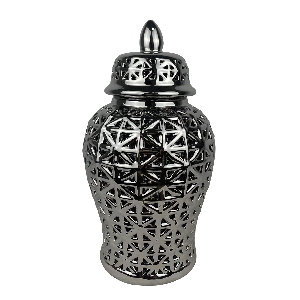 Dana Porcelain Lidded Jar Silver 19.5x19.5x36 cm