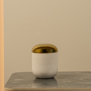 Duo Ceramic Lidded Jar White 11x14.2 cm