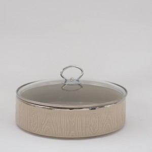 Angle Serving Bowl with Lid Grey 25 cm