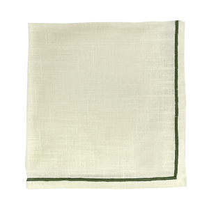 Rule Embroidered Napkin Cream/Green 45x45 cm