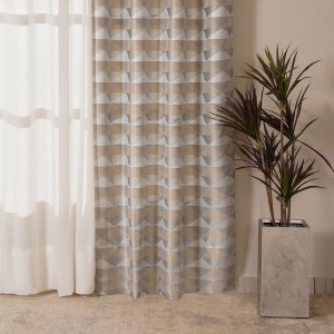 Bali Metallic Jacquard Curtain Panel Silver 140x300 cm