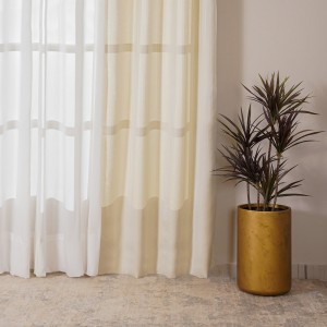 Pria Metallic Jacquard Curtain Panel Cream 140X300 cm