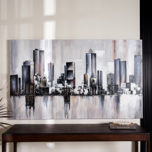 City Oil Canvas Grey 150x90 cm