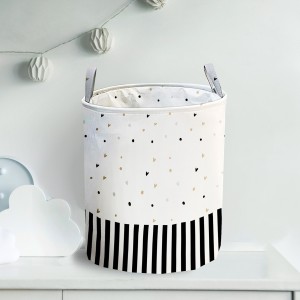Beauty Sleep Laundry Hamper Black/White H50 cm