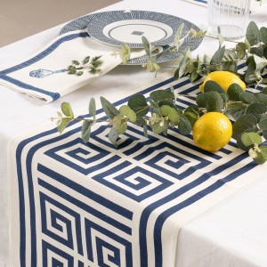 Greek Table Runner Blue 33x150 cm