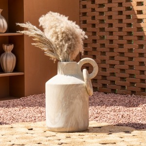 Wood Vase Light Beige 38x30.5x50 cm