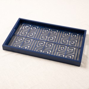 Greek Rectangular Tray Blue 52x32x4 cm