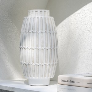 Bamboo Vase White 19X19X35 cm