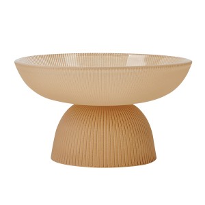Cone Ribbed Serving Bowl Beige 15.5X15.5X9 cm