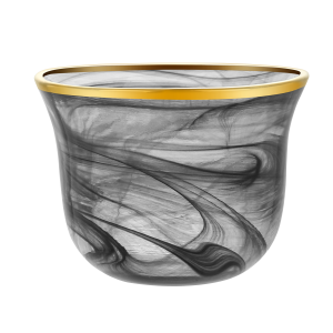 Alabaster Glass Gahwa Cup Set 6Pcs Black