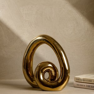 Twist Ceramic Decoration Gold 19X8.5X19.5 cm