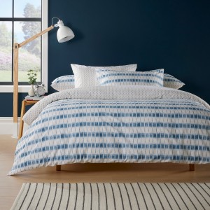 Kasuri 3 Pcs Printed Comforter Set Blue 200X200 cm