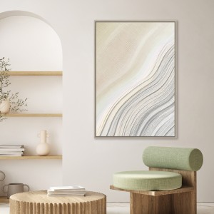 Windy Pleated Framed Art Beige 70X100 cm