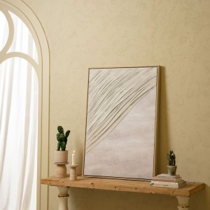 Silky Pleated Framed Art Grey 70X100 cm
