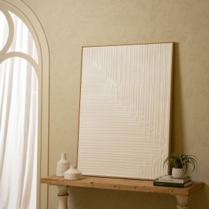 Linen Wall Art White 90X120 cm