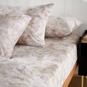 Toile De Jouy Fitted Sheet Beige 120X200 cm