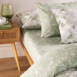 Watercolour Fitted Sheet Green 150X200 cm