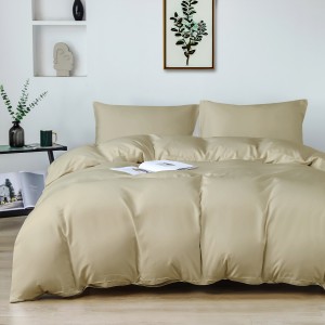 Bamboo 3 Pcs Duvet Cover Set Beige 220x240 cm