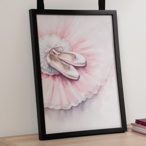 Ballerina Shoes Kids Framed Art Pink 40X30 cm