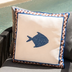 Ohyamal Fish Cushion Blue  50X50 cm