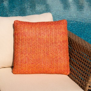Straw Cushion Orange 43X43 cm