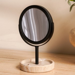 Reno Face Mirror Beige H24 Cm