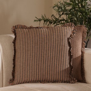 Striped Cushion Brown 45 X 45 cm  