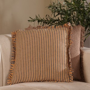 Striped Cushion Yellow 45 X 45 cm  