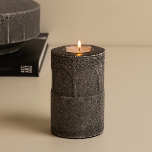 Palace Candle Holder Grey 8X8X12 cm