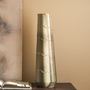 Coffer Metal Vase Grey 19.5X66 cm