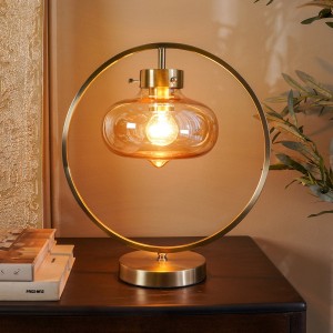 Perla Table Lamp Amber/Gold H:39.5 cm  