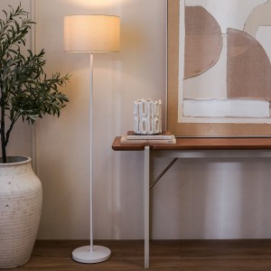 Sola Metal Floor Lamp Matt White H:155 X D:35 cm  