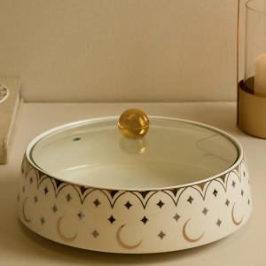 Gamrah New Bone Serving Bowl 1Pc Gold