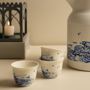 Almidad New Bone Gahwa Cup Set 6Pcs Blue
