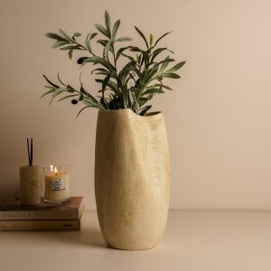 Assemy Resin Vase Beige 20X20X37 cm