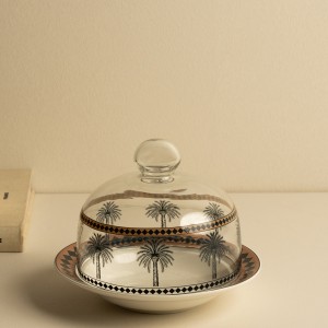 Tamra Lidded New Bone Date Plate Black 20 cm