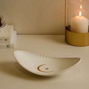 Gamrah New Bone Date Plate Gold 20 cm