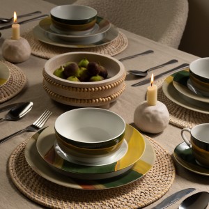 Landscape Porcelain Dinner Set 36Pcs Green