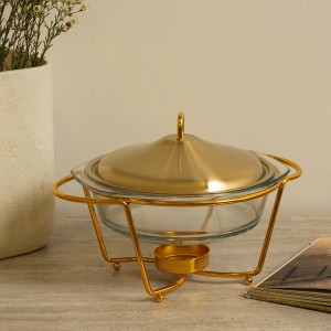 Finn Glass Food Warmer Matt Gold 2.4 Litre