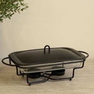 Finn Glass Food Warmer Black 2.2 Litre